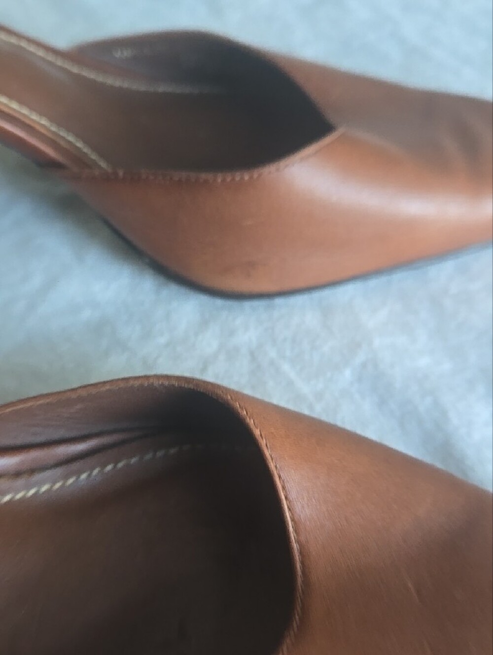 Vintage Lauren Ralph Lauren Brown Leather D'Orsay Pointed Pumps - Picture 9 of 13